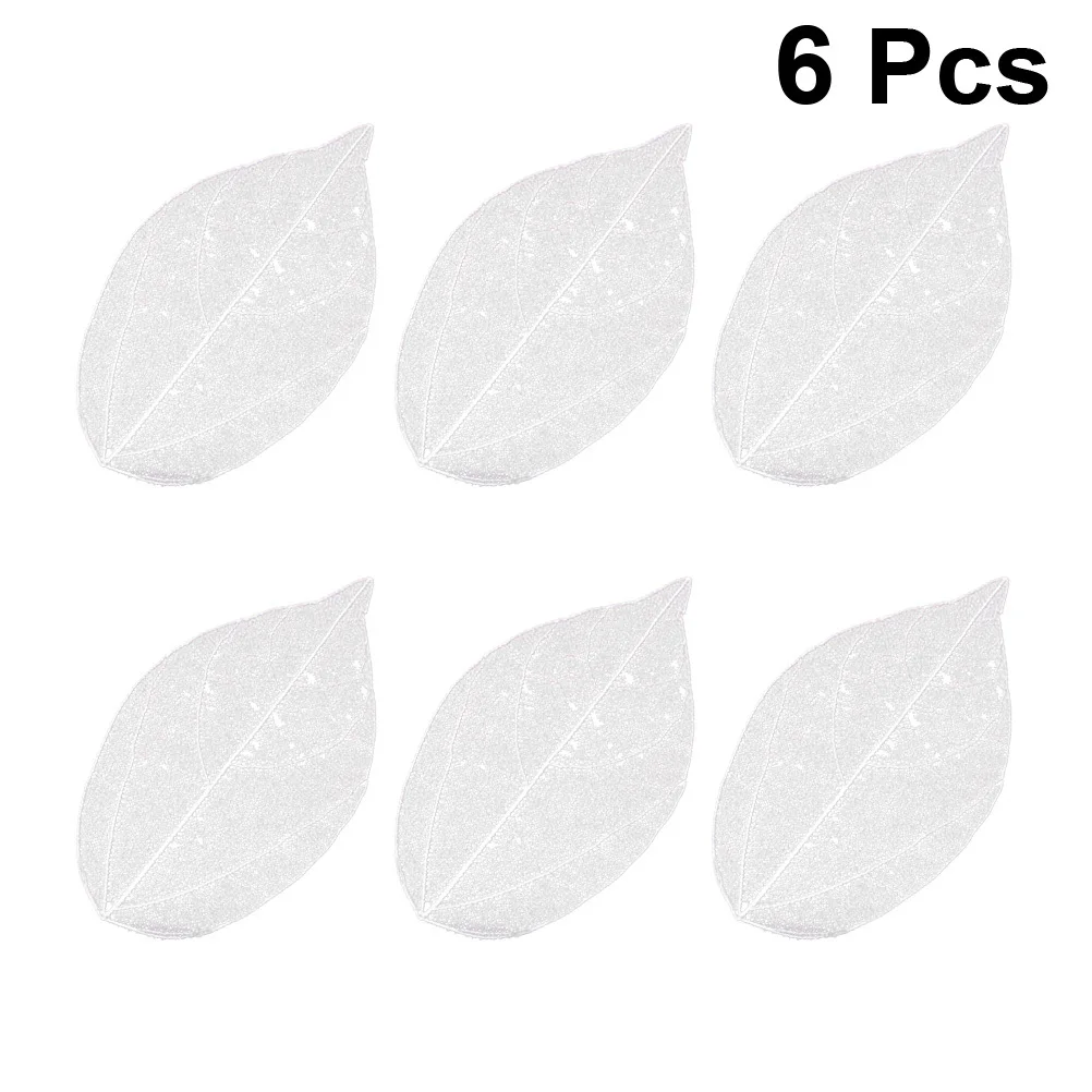 

6pcs Leaf Natural Rubber Diy Materials For Bookmark Accessory Craft Projects Tree Leaves Specimen Dried Leaves Greeting
