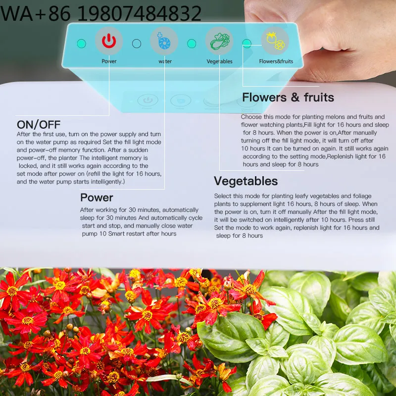 Self Circulation Indoor Vegetable Soilless Grow Pot Timing Full Spectrum LED Light Compact Design Hydroponic Cultivation Gear