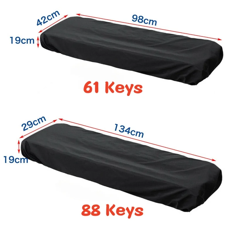 61/88 Keys Piano Keyboard Dust Cover With Elastic & Cord Lock Digital Electronic Piano Cover Breathable Heat Radiation Dustproof