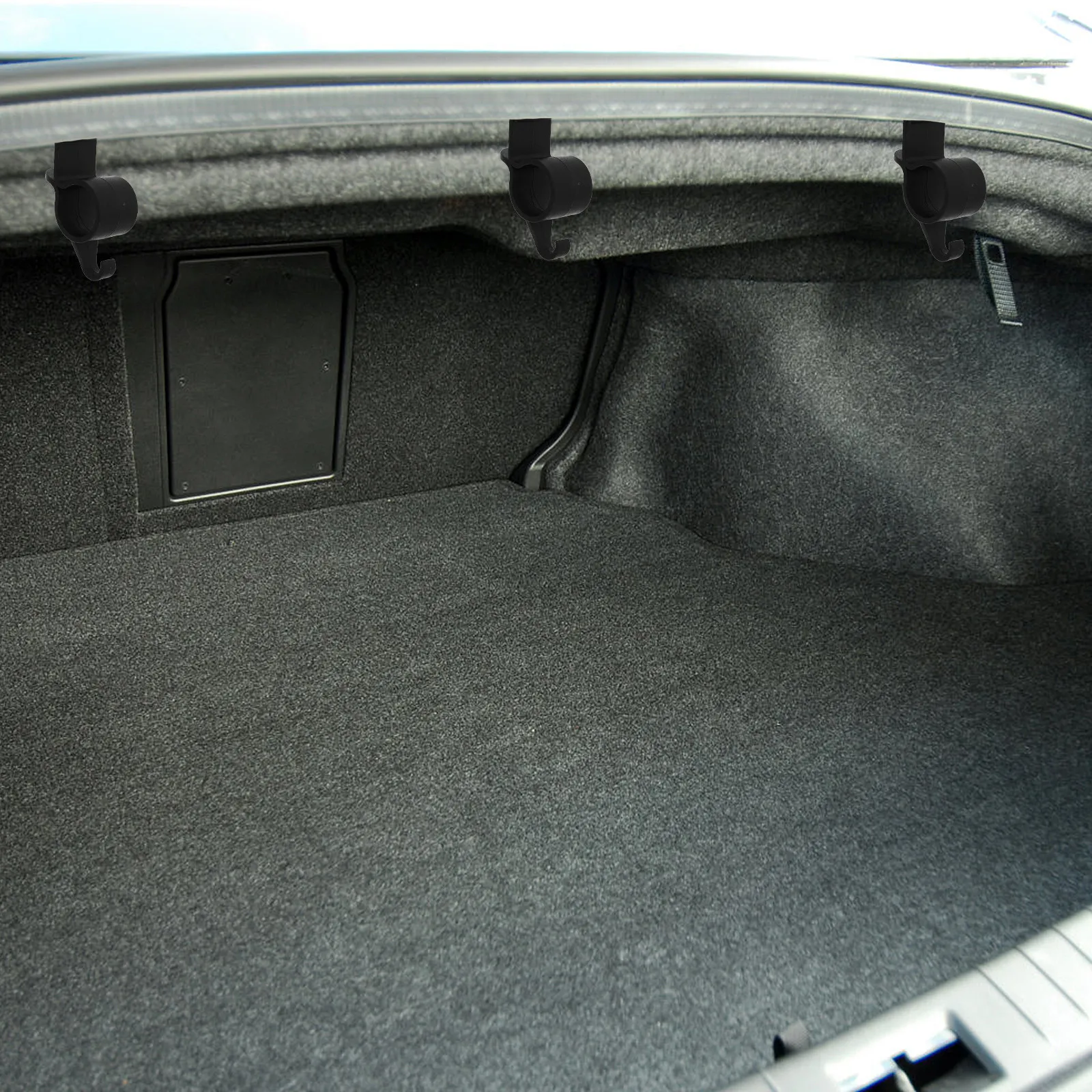 

4Pcs ABS Car Trunk Hook Heavy Duty Trunk Organizer for Umbrella Fishing Rod Handbag Shopping Bag Easy Install No Damage