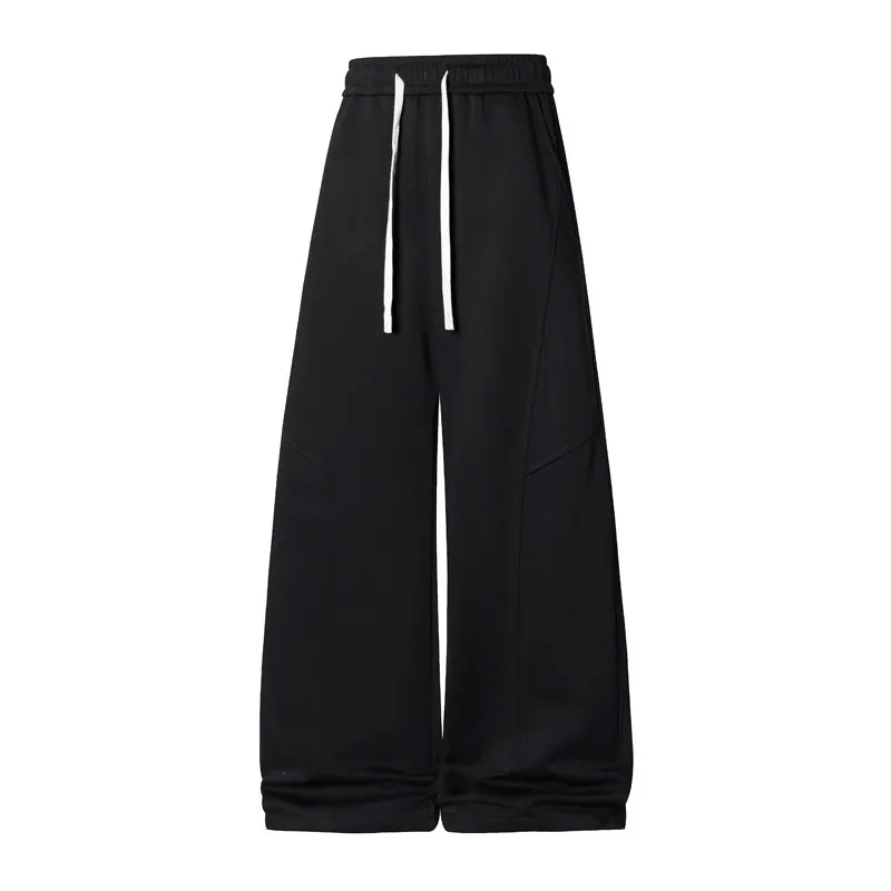 Trendy American Sle Men's Casual Pants Spring Autumn Loose Straight Pure Color Straight Tube Pants Faionable Commute Wear