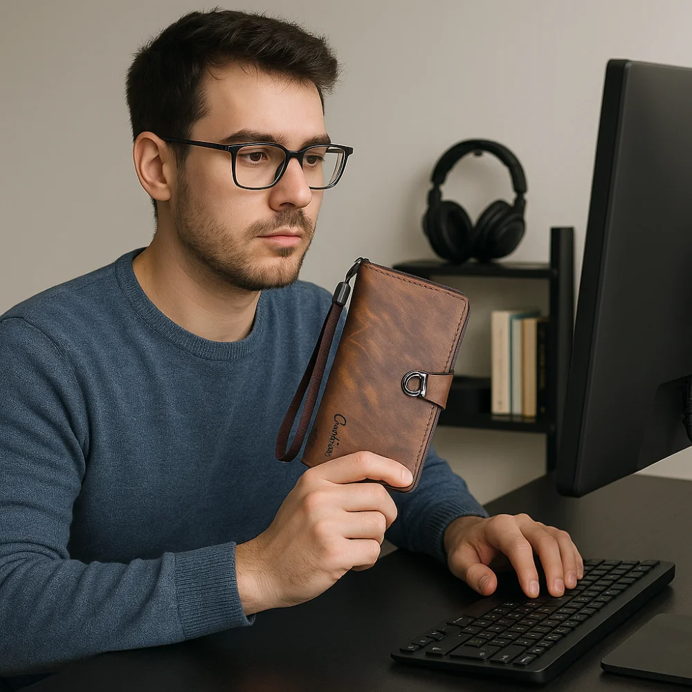 

Multiple Card Slots Male Long Wallet Large Capacity Handhold Fashion Clutch Wallet Elegant Anti Theft Business Clutch Bag