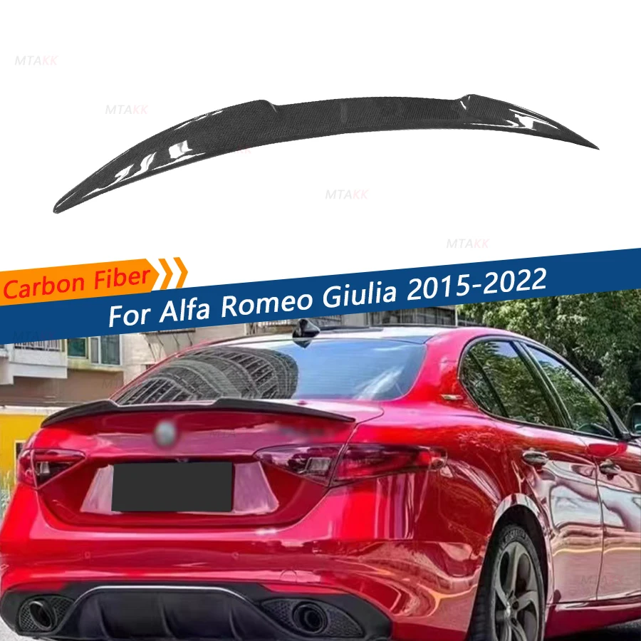 Carbon Fiber Car Rear Spoiler Wing Trunk Lip For Alfa Romeo Giulia Spoiler Sedan 2015 - 2022 Trunk Spoiler Tail Wing Bodykits