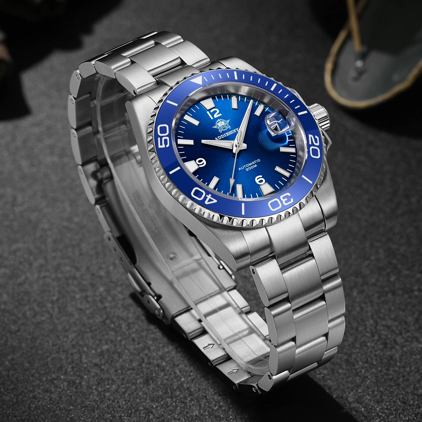 

ADDIESDIVE New Automatic Watch for Men NH35A Sapphire 20Bar Waterproof Luminous Stainless Steel Mechanical Men's Watches AD2085