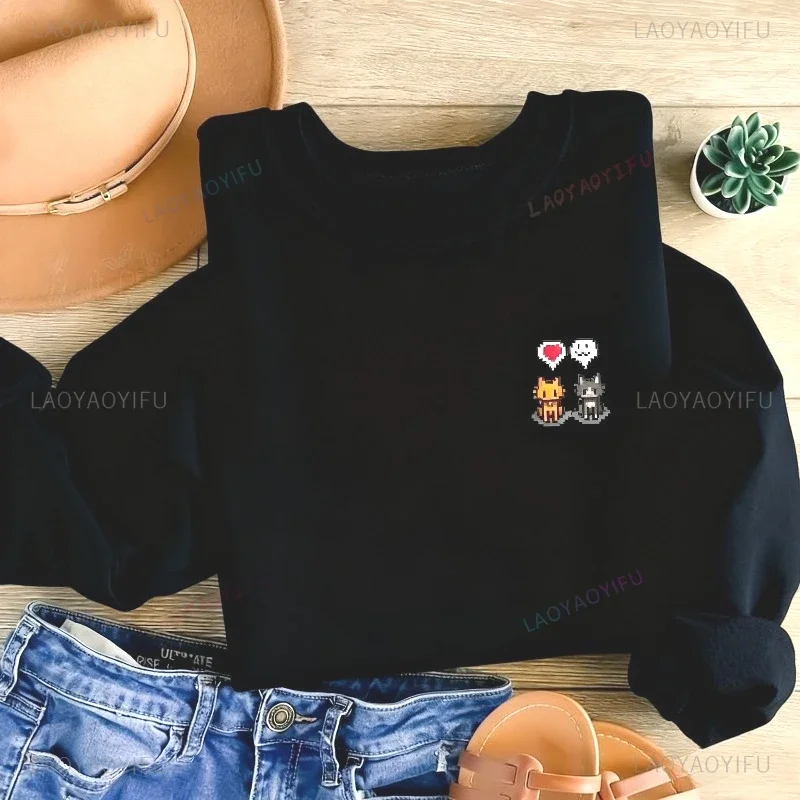 أزياء هوديس النساء الملابس Stardew وادي هوديي نعسان الحيوان سترة القط الكلب الدجاج بكسل الفن مضحك نمط البلوز #4