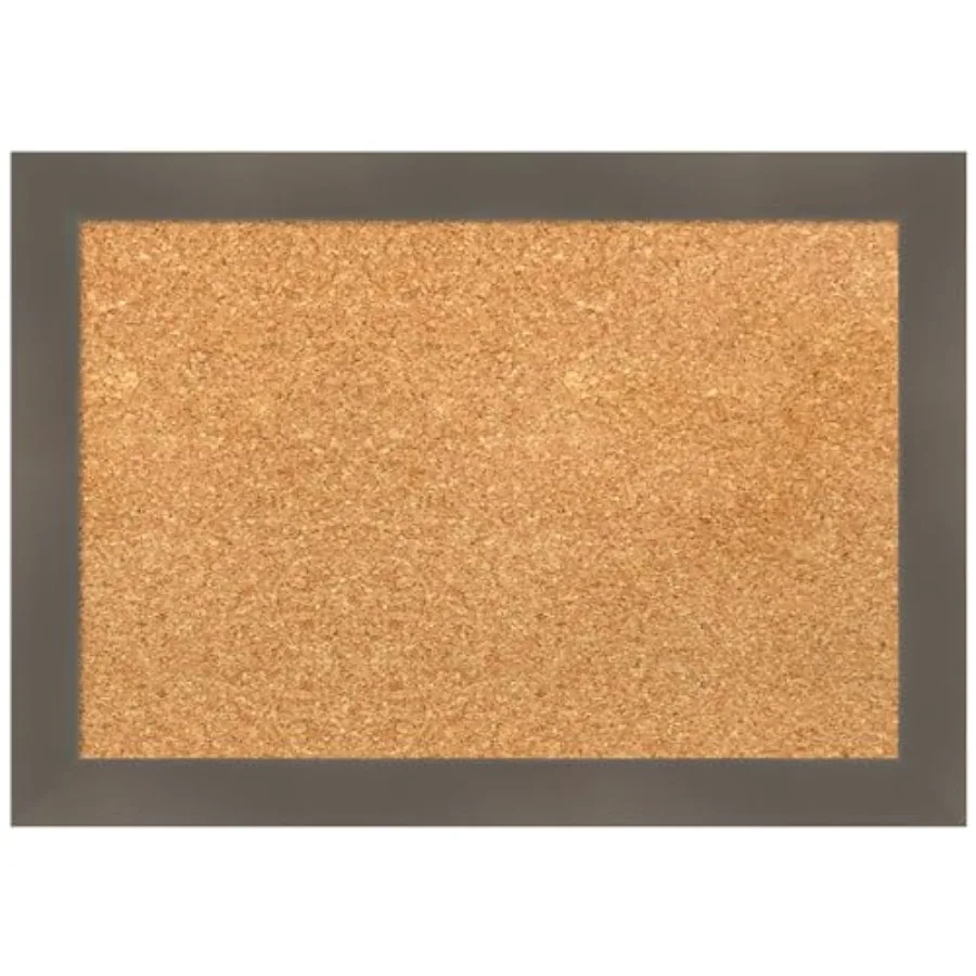 

Natural Cork Board for Wall 14x20 Vision Board with Grey Wood Frame Small Corkboard Office Decor for Home Organization Casual C