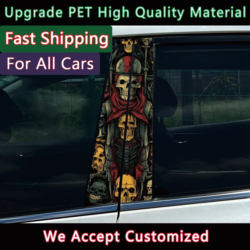 

Креативная наклейка на центральную стойку автомобиля в виде черепа скелета, водонепроницаемая, защита от царапин и солнца, аксессуары для авто