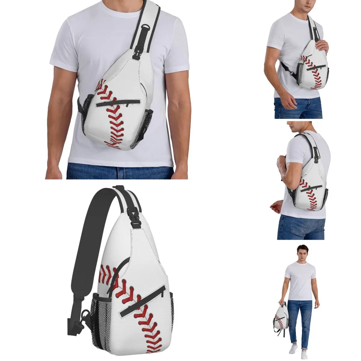 Maska baseballowa śliczny torba typu Crossbody Sling Bag fajny torba na klatkę piersiowa sport plecak na ramię Daypack na wędrówki torba kempingowa