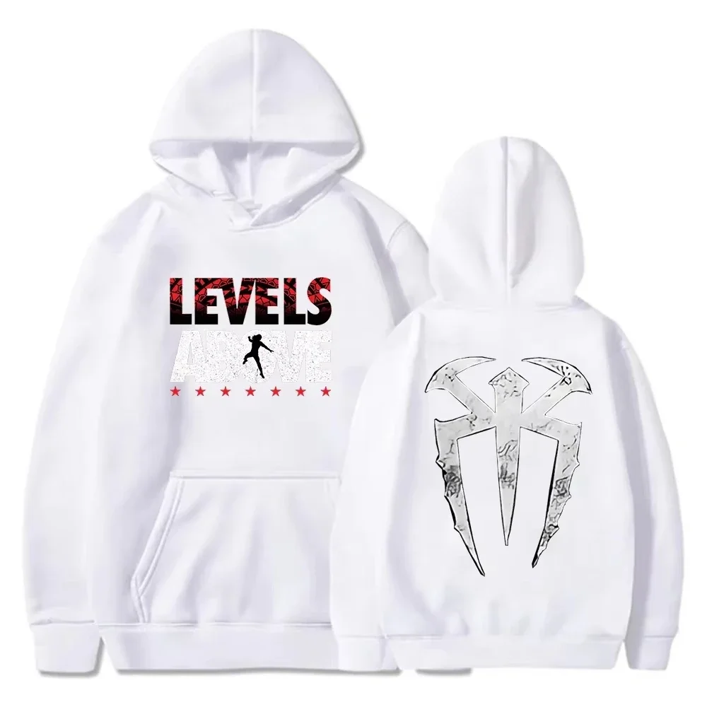 Roman Reigns Levels Above Pullover Hoodie Long Sleeve Streetwear Women Hooded Sweatshirt Fashion Clothes