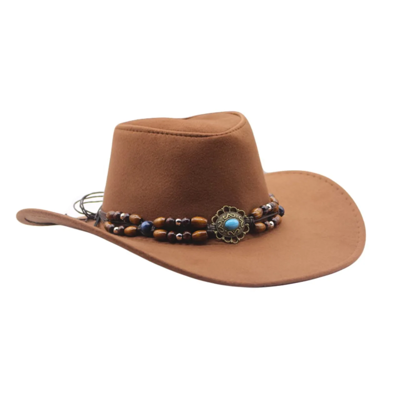 Neue Vintage Big-Edge Western Cowboy Hüte für Männer Frauen Künstliche Wildleder Gentleman Cowgirl Jazz Hut