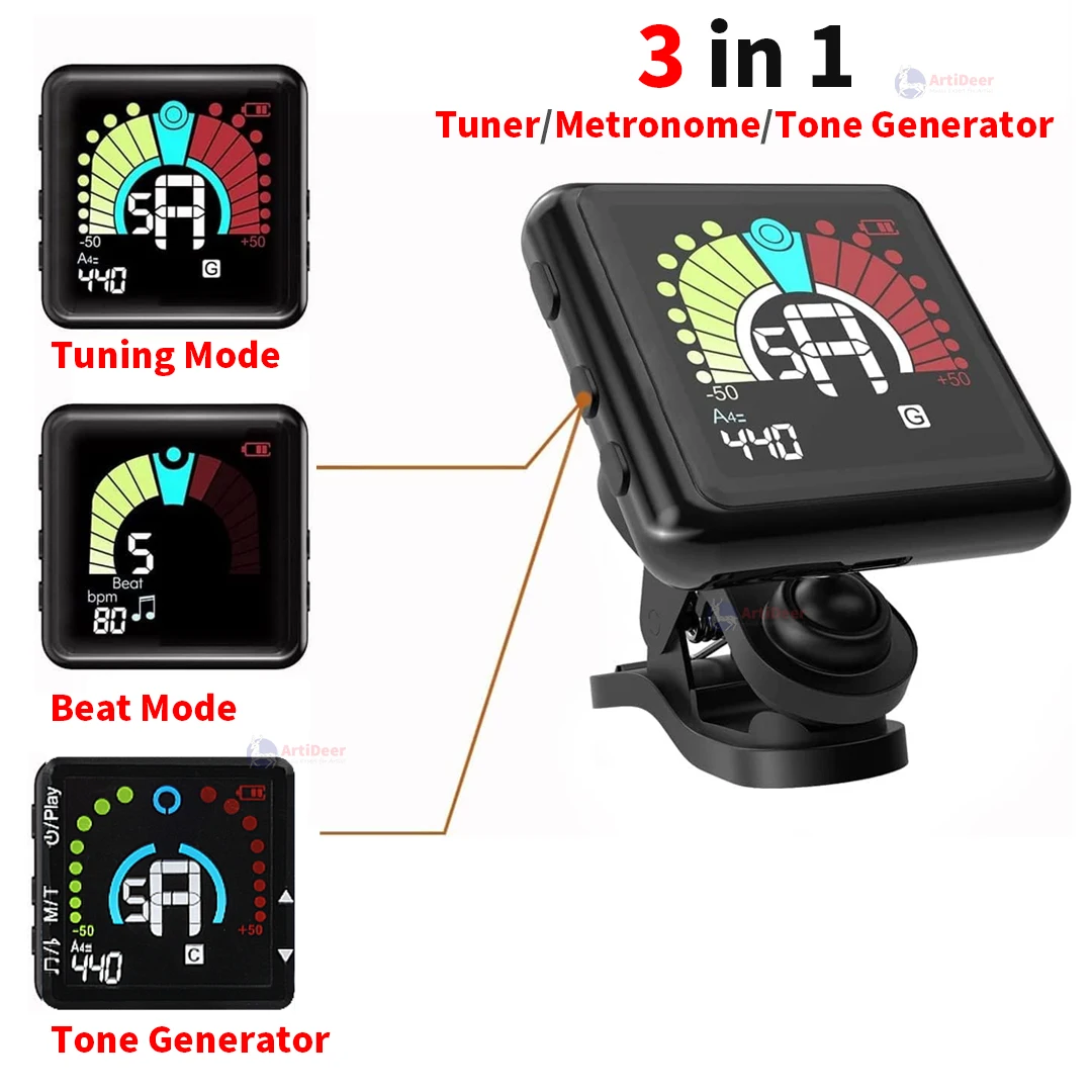 Automatic Digital Guitar Tuner Clip Capo Acoustic Classical Spanish Handlebar Electric Bass Violin Ukelele Micro Tuning Machine