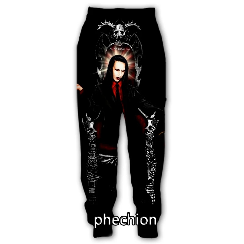 

phechion New Men/Women Marilyn Manson‎ 3D Printed Casual Pants Fashion Streetwear Men Loose Sporting Long Trousers F280