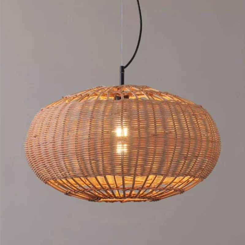 

Wabi sabi Rattan Lamp japanese hand-woven bamboo light Living room Restaurant kitchen hanging lamp dining table lantern lamp