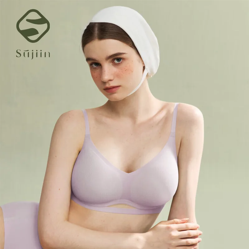 SUJIIN Push Up Bras for Women Summer Wireless Bralette Female Seamless Padded Small Chest Smoothing Mint Cooling Sexy Bra MX211