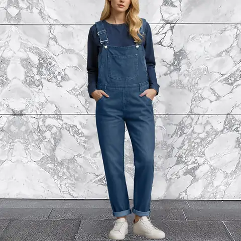 Pantalones vaqueros Vintage ajustados para mujer, monos elásticos, mono vaquero con bolsillos, monos para mujer, ropa para fiesta de invitados de boda