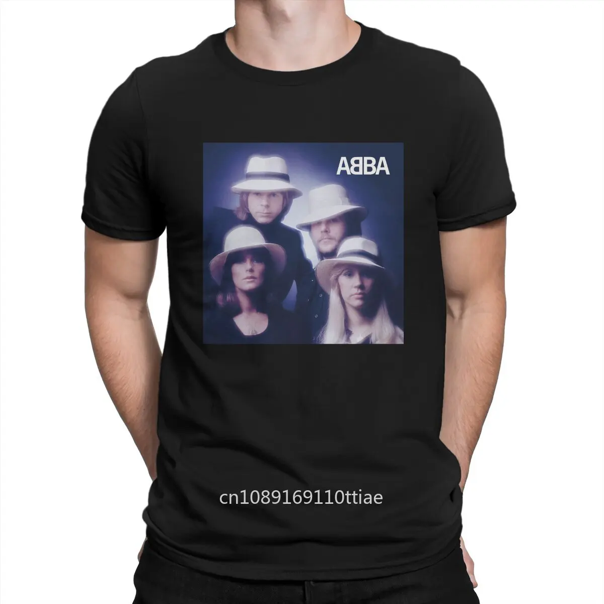 The Essential Collection Music Men's T Shirts A-ABBA Band Vintage Tee Shirt Short Sleeve Crew Neck T-Shirt Cotton Gift Idea Tops