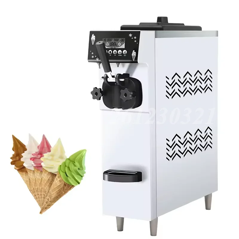 

Home Commercial Desktop Multi-Function Yogurt Soft Ice Cream Machine Single Head Stainless Steel Cone Ice Cream Machine