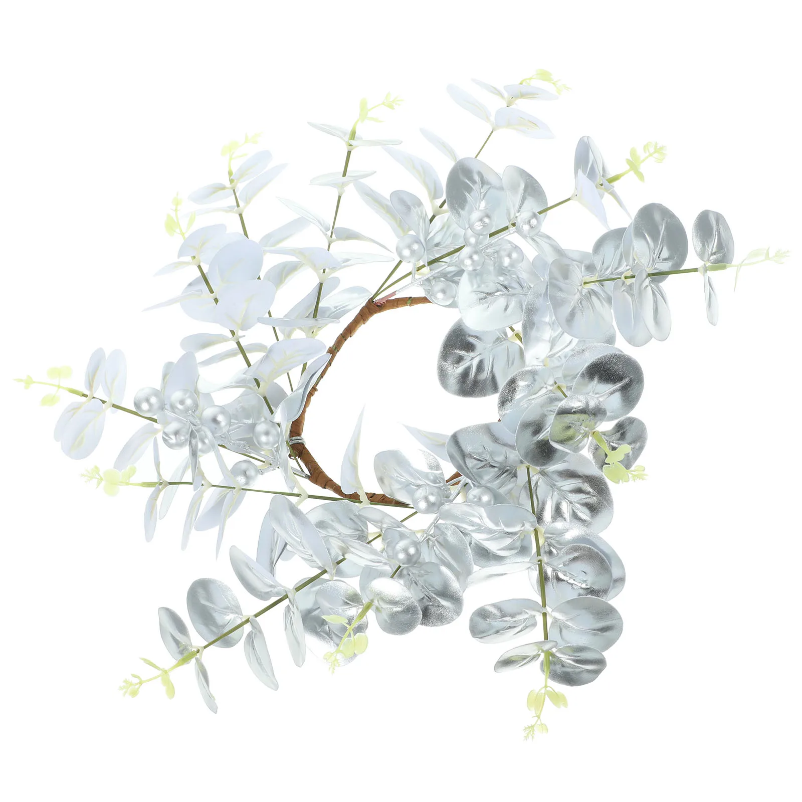 

Christmas Wreath Garland Ring Decorative Small Candlestick Leaf Party Hanging Wreath Centerpiece Kitchen Bedroom Living