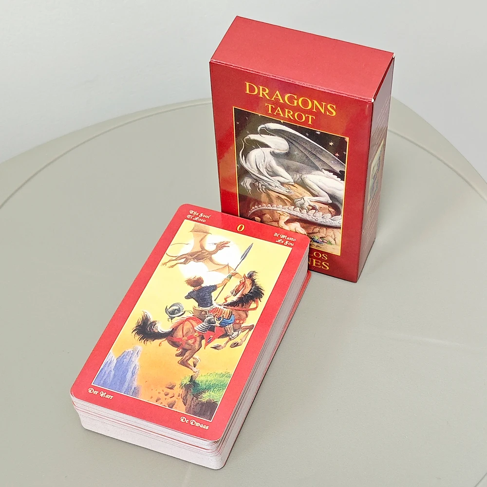 

Dragons Tarot 78 Pcs Vintage Tarot Cards Makes Good Use of Dragons In Their Various Guises 10.3*6cm