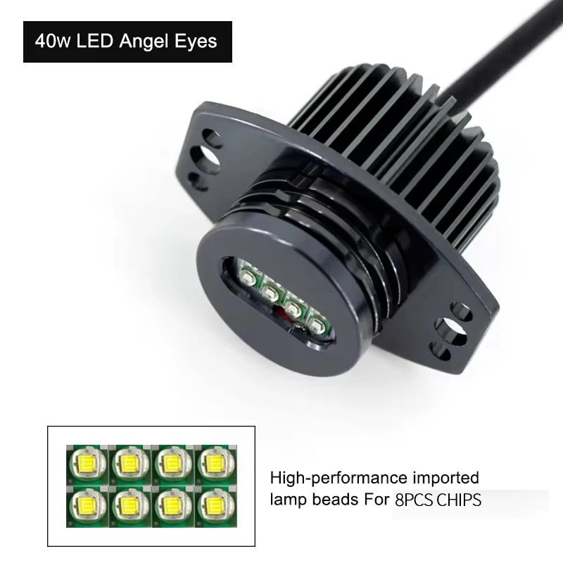 Canbus 2PCS/Set 40W LED Angel Eye Halo Ring Marker Light Bulb Error Free for BMW E90 E91 3 Series 325i 328i 335i 05-08