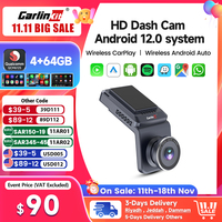 CarlinKit CarPlay Ai Dash Cam Wireless CarPlay Android Auto DVR 1080P HD GPS For Netflix Tv Android Box Recorder Qualcomm 4+64G