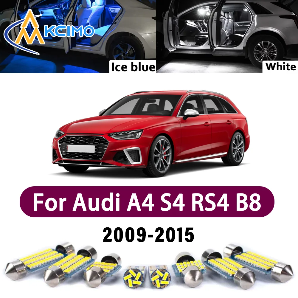 

Error Free LED Interior Light Kit for Audi A4 S4 RS4 B8 2009-2015 Premium Bright Dome Trunk Mirror Reading Lamps Canbus