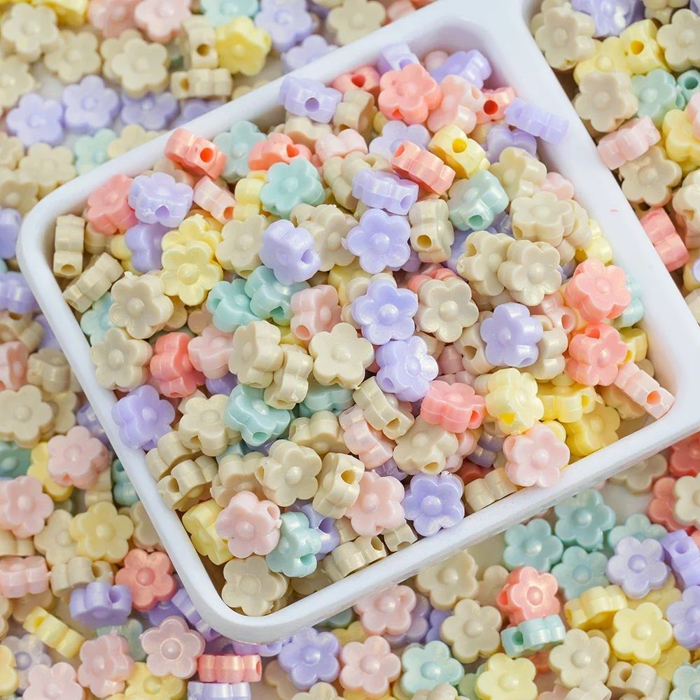 

30pcs Shinny Color Acrylic Spacer Beads Flower Shape Loose Beads For Jewelry Making DIY Bracelets Earrings Necklace Accessories