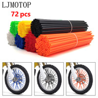 Universal Motorcycle Dirt Bike Wheel Rim Cover Spoke Skins Wrap Tubes Decor Protector 72 Pcs Red Blue Black Orange