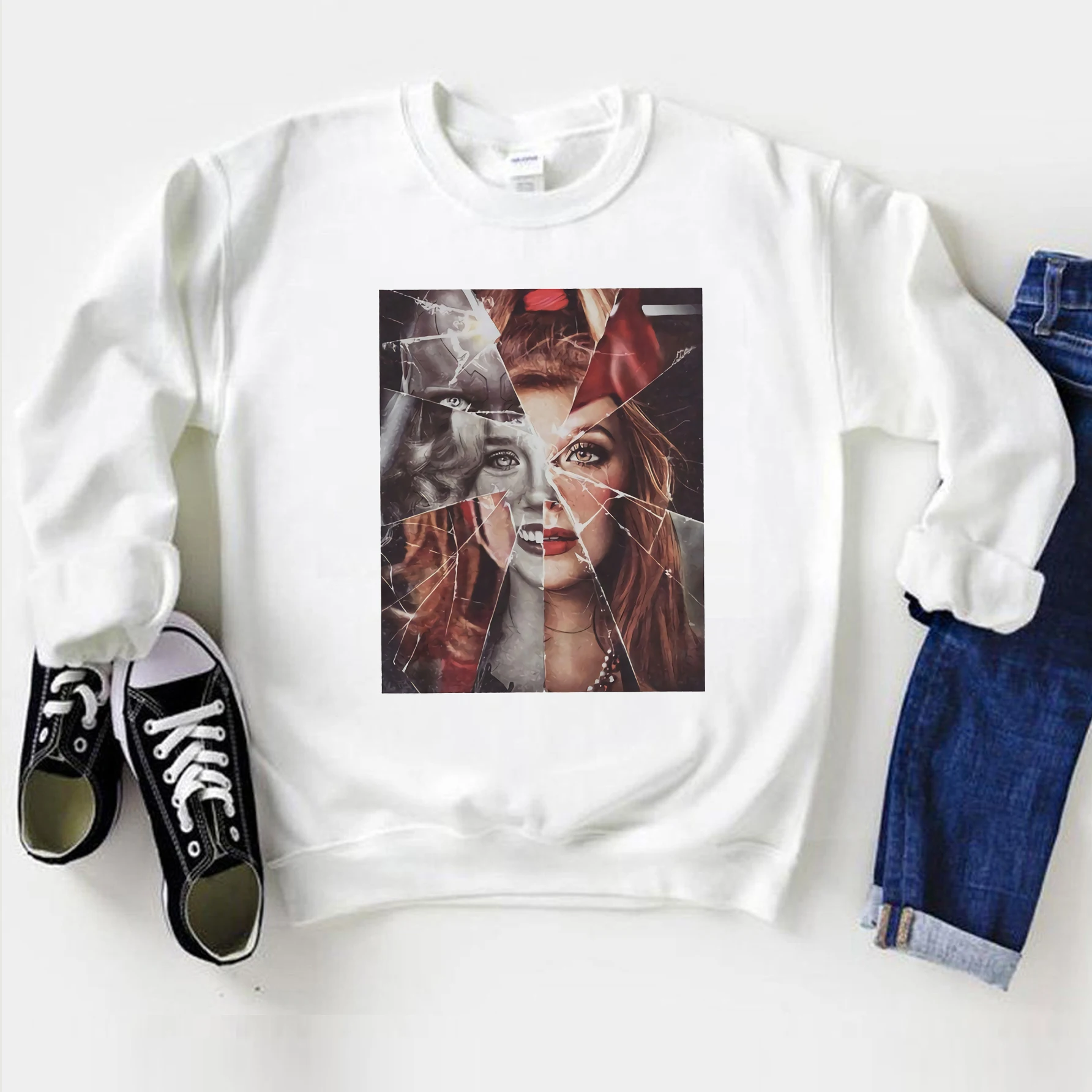 

Women Retro Sweatshirt Tv Show Inspired Fleece Hoodies Spring Autumn Sweatshirts Vintage Jumper Couple Hoodies