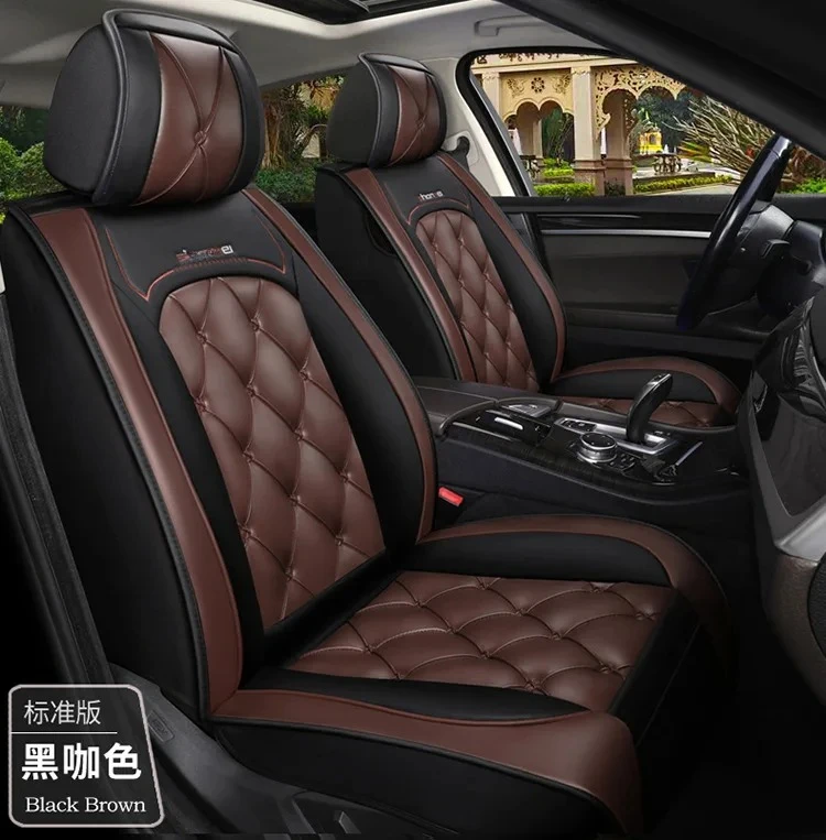 ​​2025 New Full Set Genuine Leather Diamond Stitch Car Seat Covers All Season Universal Fit for Sedan SUV Truck​​