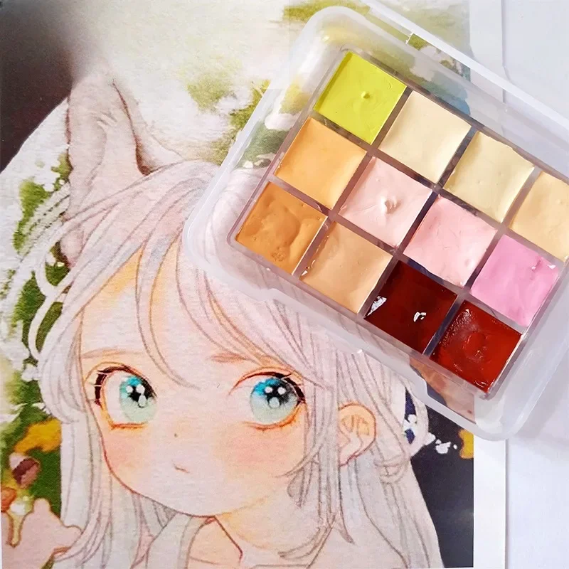 0.6/1ml Skin Tone Collection Solid Watercolor Paint Set Beginners Hand Painted Watercolor Character Comic Creation Art Supplies