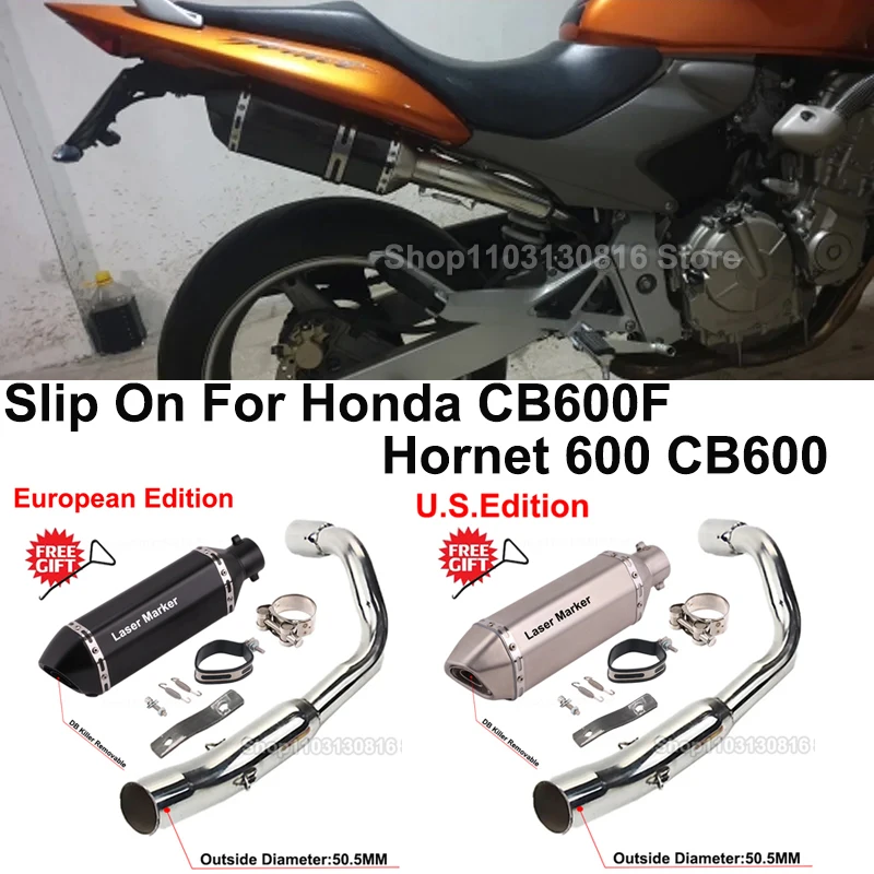 

Надевается для Honda CB600F Hornet 600 CB600, выхлопные системы мотоцикла, глушитель среднего звена, съемный DB Killer