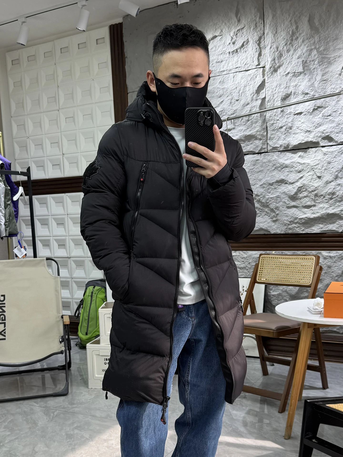 

Thickened Autumn Winter Men's Casual Hooded Mid-Length Cotton Jacket Anti-Cold Fashion Urban Style Standard Fit Polyester Fiber