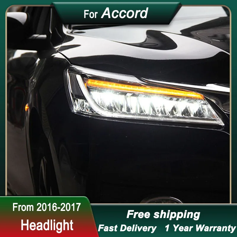 Car Headlight For Honda Accord 9.5Th Gen 16-17 LED Head Lamp Upgrade DRL Dynamic Signal Lamp Head Lamp Front light Assembly