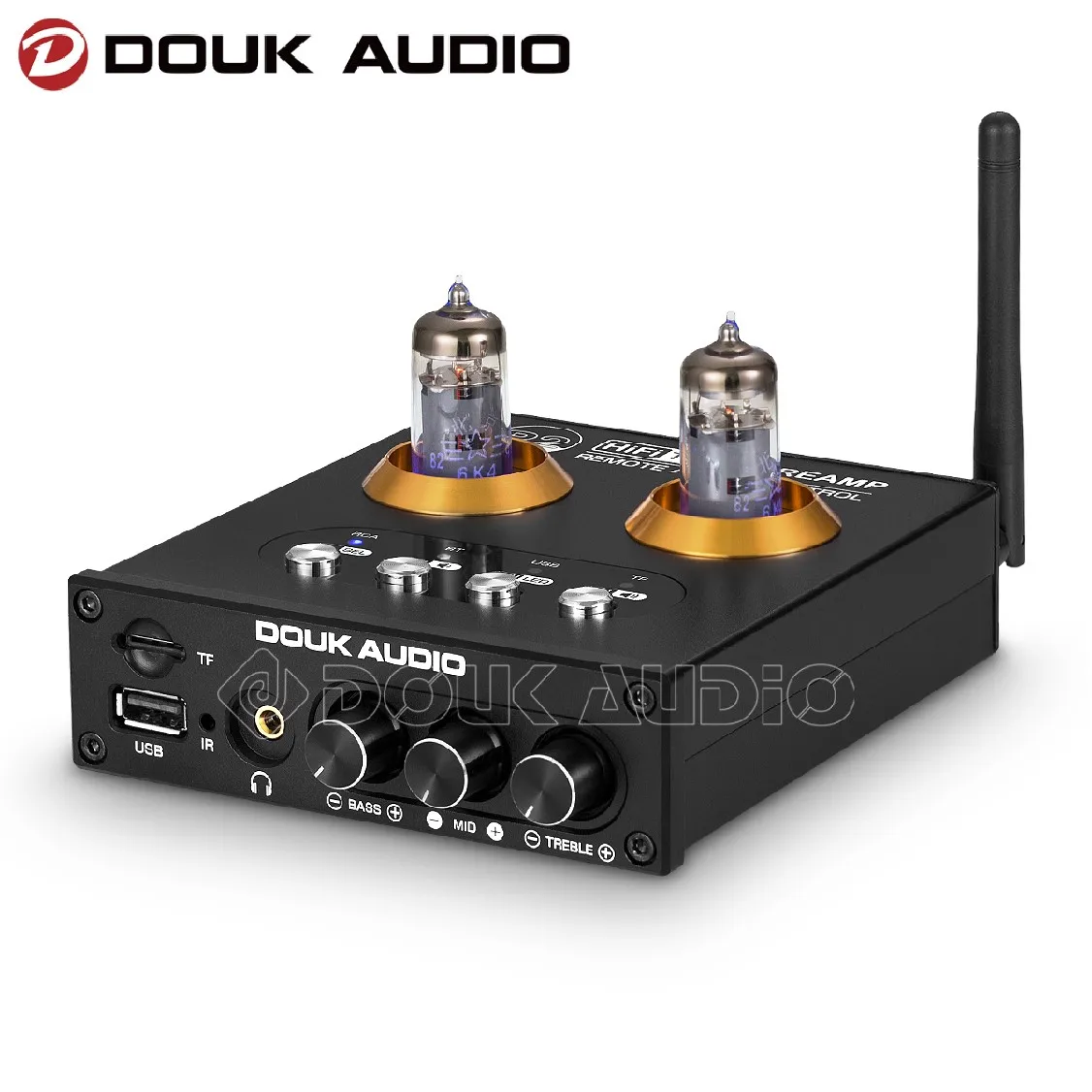 Douk Audio Mini Bluetooth 5.0 Vacuum Tube Preamp HiFi Stereo Receiver USB Player Audio Headphone Amplifier