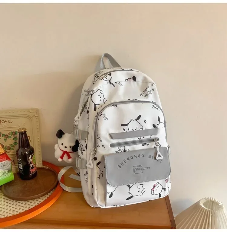 Sanrio New Pacha Dog Student Schoolbag Stain-Resistant Casual and Lightweight Shoulder Pad Waterproof Large Capacity Backpack