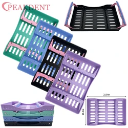 Autoclavable Dental Instruments Sterilization Box For 10 Handle Tool Disinfection Placing Holders Cage Cassette Rack Tray Holde
