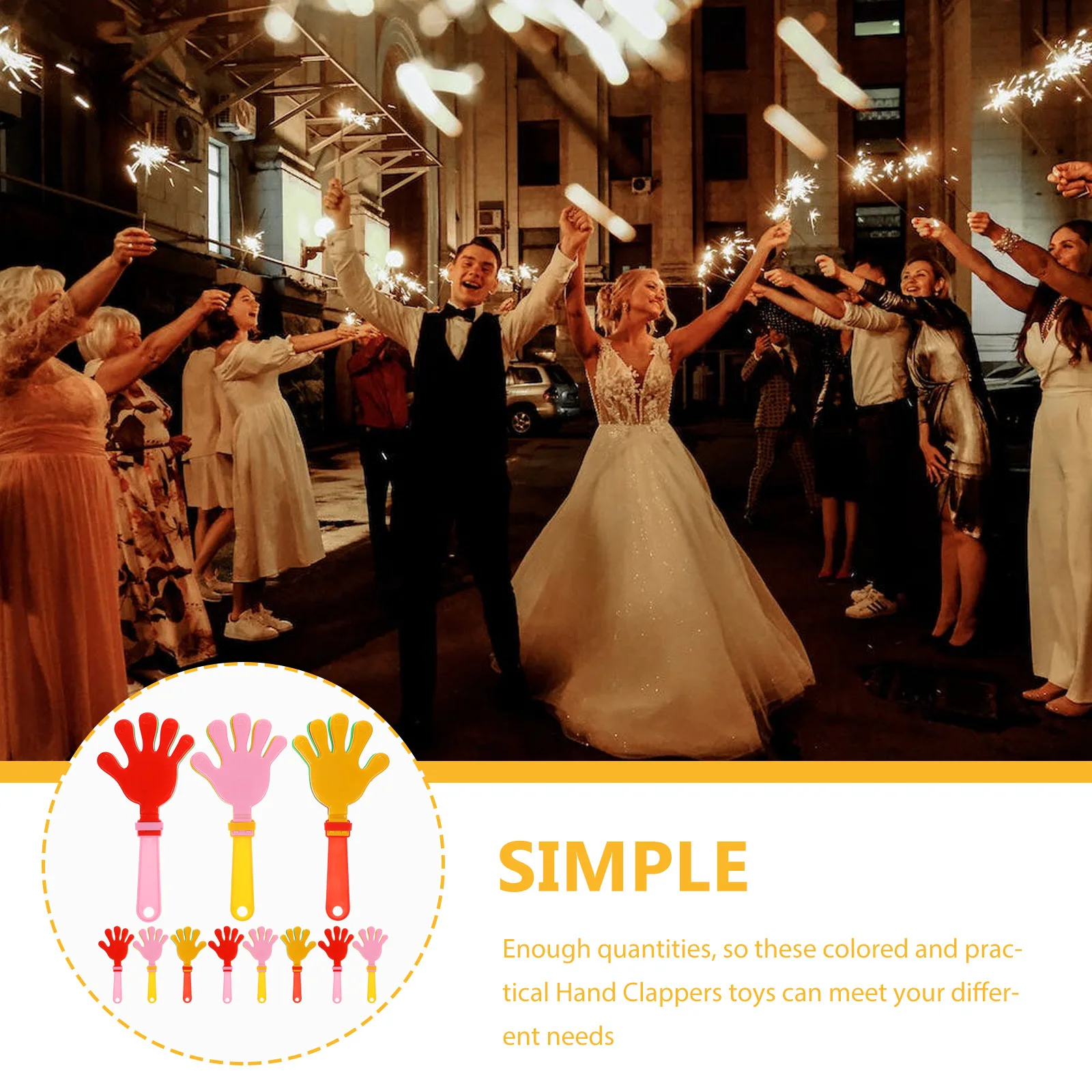 

20Pcs Lightweight Hand Clappers Plastic Clapper Noisemakers for Sports Events Birthday Parties Holiday Celebrations Crowd