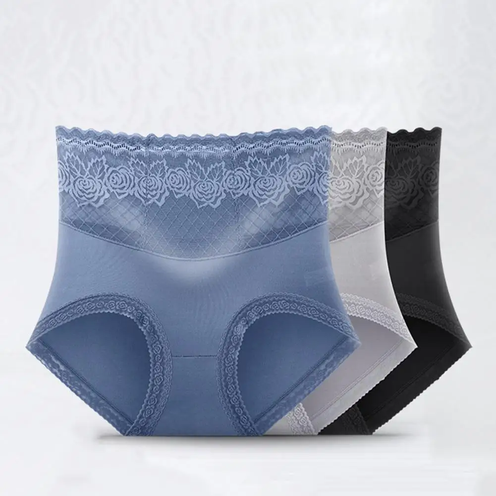 Women High Waist Tummy Control Panties with Lace Detailing for Women Breathable Slim Fit Underwear for Sport Activities Women