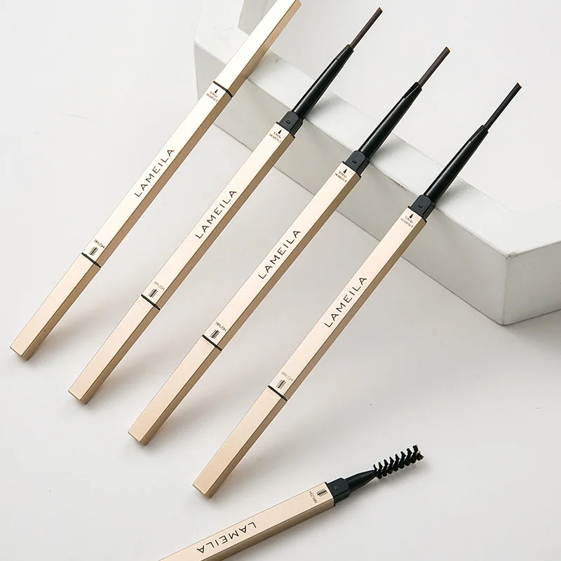 Ultra-fine eyebrow pencil with brush long-lasting non-fading anti-sweat ultra-fine eyebrow pencil, makeup tool for beginners