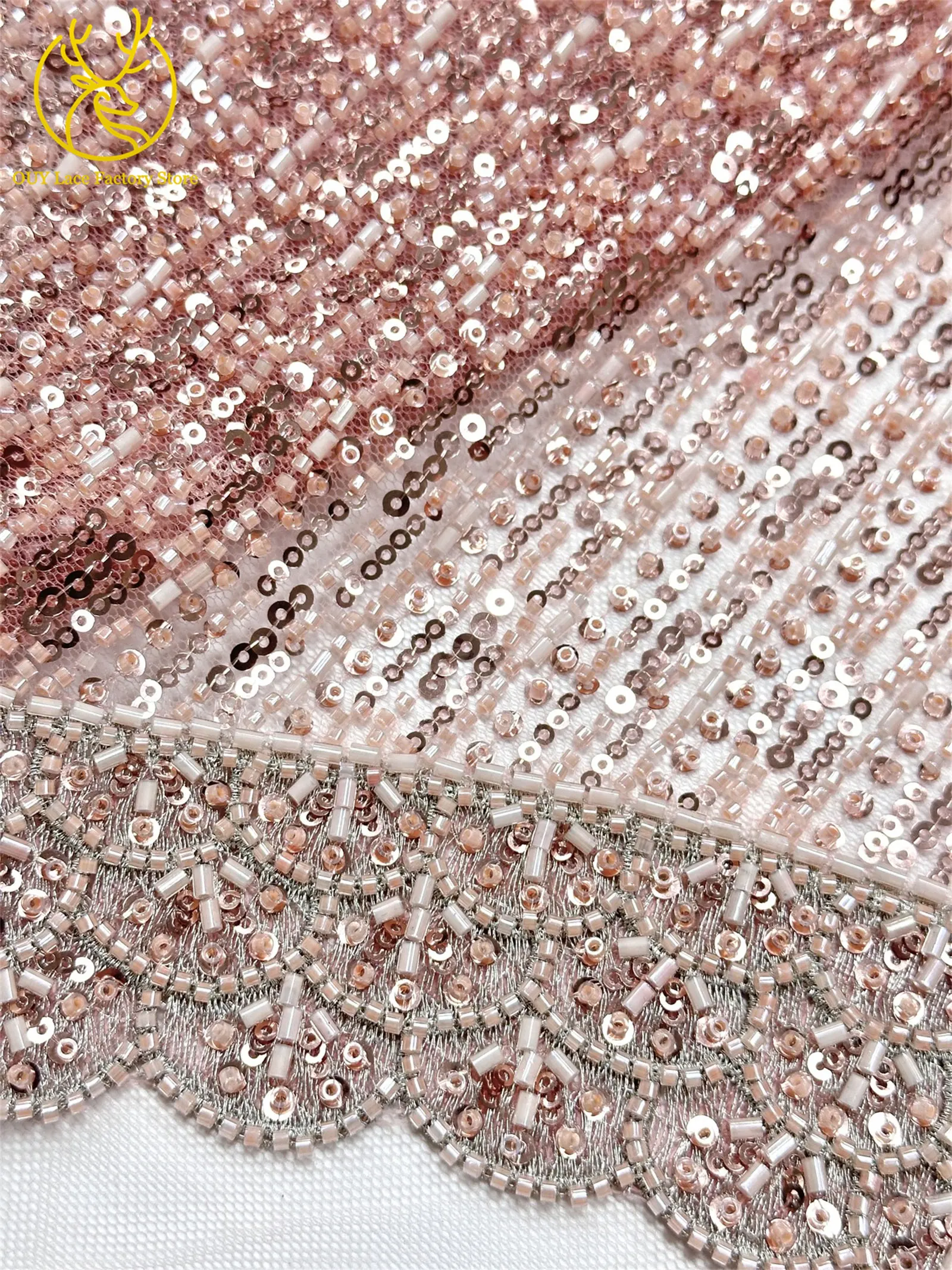Weinroter 3D Luxus Dubai Stickerei-Spitzenstoff mit Perlen und Pailletten 2026 Afrikanischer Spitzenstoff für Damen Abendkleider und Partykleider zum Nähen – Detail 19
