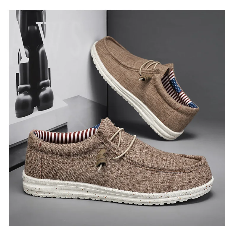 

2026 Men Casual Shoes Slip on Canvas Loafers Comfortable Walking Flats for Man Non Slip Soft Moccasins Sneakers Summer loafers