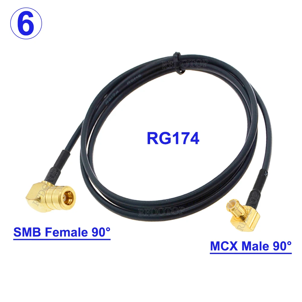 1 stks SMB naar MCX RG174 Kabel SMB Male naar MCX Mannelijke/Vrouwelijke Connector RG-174 Pigtail 50Ohm Verlengkabel voor DAB Antenne Antenne