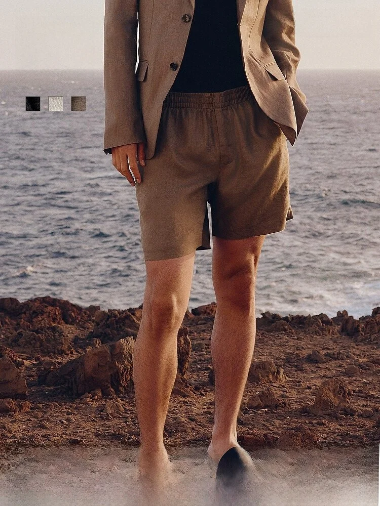 

Мужские повседневные брюки H&M, прямого кроя, из льна, модные, весенние, удобные, свободного кроя