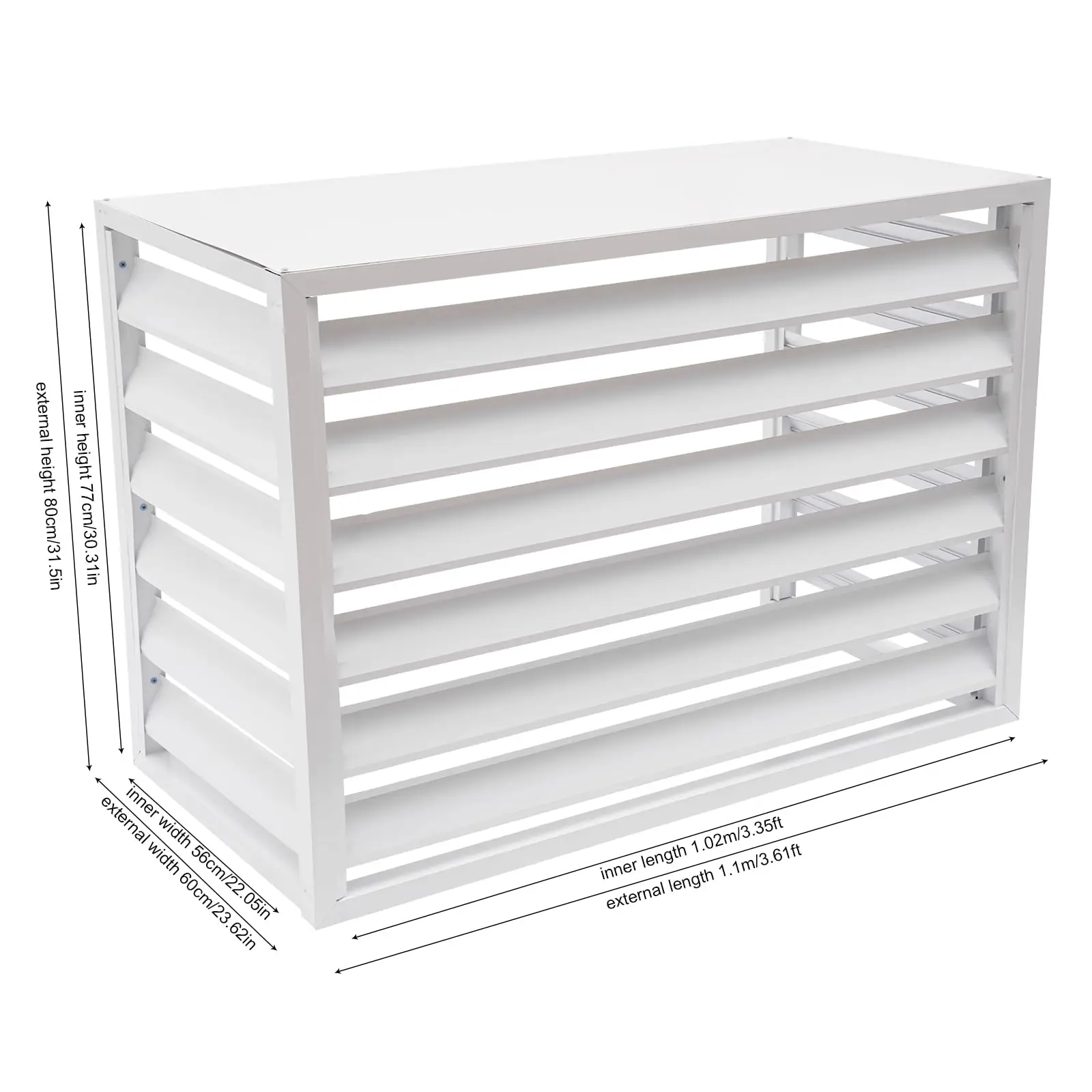 Air Conditioner Fence Outdoor Air Conditioner Privacy Fence 2-3P Power Consumption Metal Fence Cover Aluminum Alloy Air Conditio