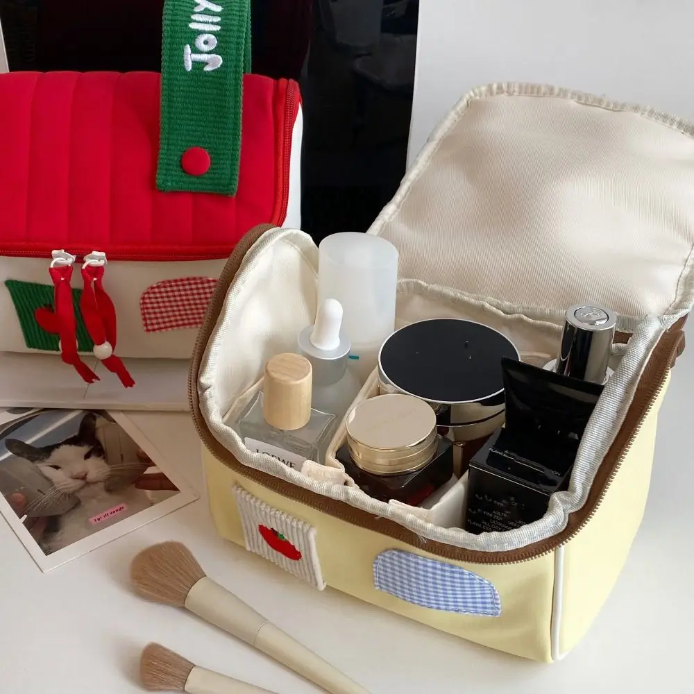 

Waterproof Handheld Makeup Bag Multifunctional Nylon House Shape Cosmetic Bag Cartoon Large Capacity Skincare Storage Bag