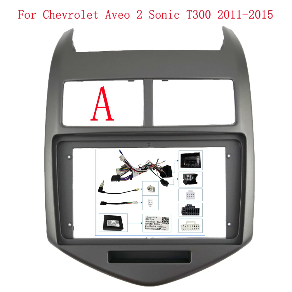 9-calowa ramka samochodowa do Chevrolet Aveo 2 Sonic T300 2011-2015 Adapter Canbus Box Dekoder Kabel Radio Jednostka główna Zestaw panelu — zdjęcie 6