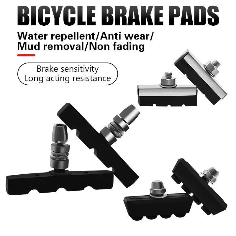 Lightweight Bike Brake Blocks - Rubber V-Brake Shoe Pads for