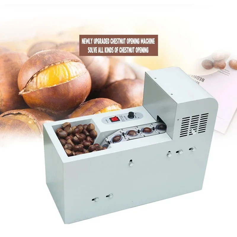 Electric Chestnut Opening Machine Fully Automatic Chestnut Cutting Slitting Machine Chestnut Open Peeling Commercial