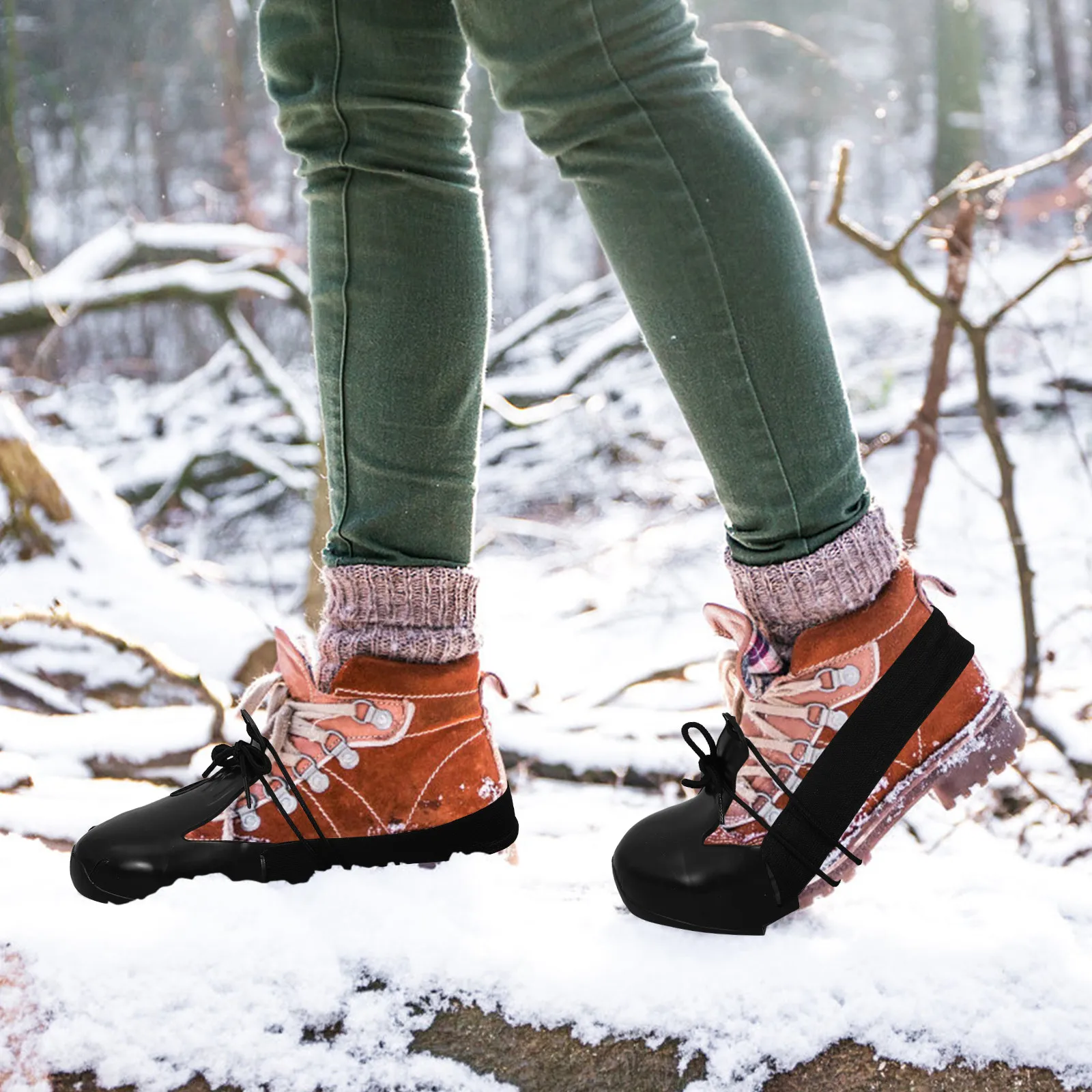 

2Pairs Steel Safety Shoe Covers Wear-Resistant Non-Slip Protective Shoe Covers for Men Women Workers Universal Fit